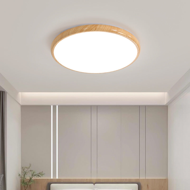 Log wind living room light full spectrum eye protection bedroom light new minimalist ultra-thin ceiling light package Zhongshan lighting