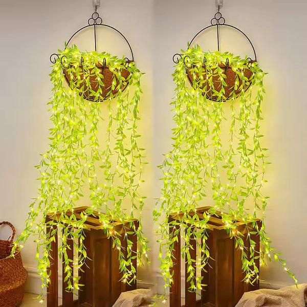 LED copper curtain light simulation green leaf rattan light simulation green leaf rattan light simulation green leaf rattan