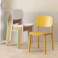 Thickened plastic dining chair modern casual backrest stool for home scandinavian dining table chair long sitting comfortable backrest small chair
