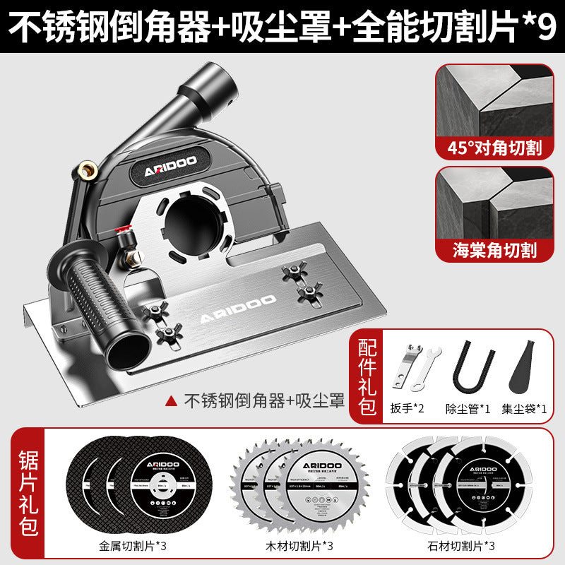 Angle grinder tile chamfering device portable 45 degree woodworking bricklayer universal cutting artifact portable chamfering device
