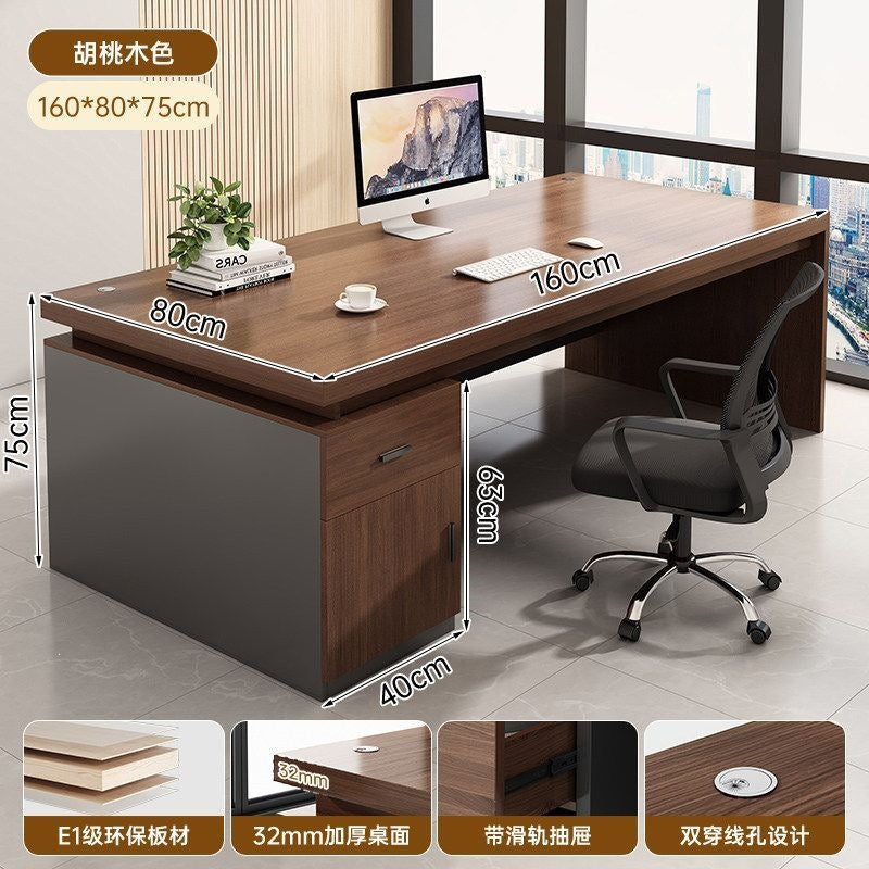 Modern home office desk computer table chair set - thickened desktop study desk - executive office writing desk