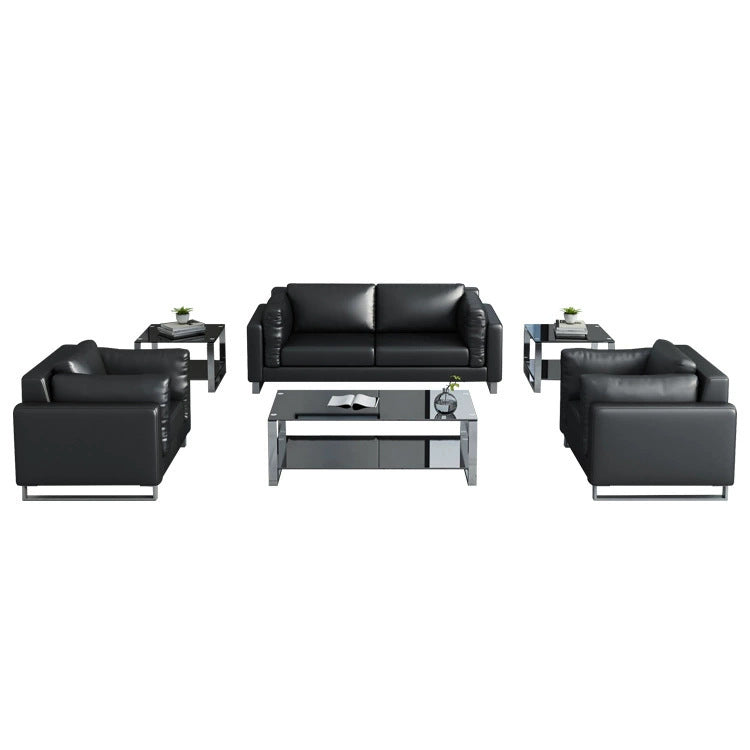 Genuine leather office sofa - ideal for billiard rooms, business casual settings, modern office spaces, company reception areas, and meeting/consultation zones