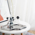 Ins electroplated silver tray popular same style photo props jewelry storage display tray cartoon bear creative ornaments