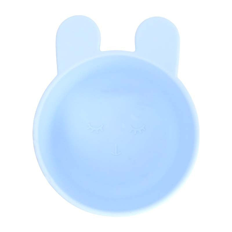 Food-grade silicone complementary food bowl rabbit animal shape, baby eating training suction cup bowl anti-drop feeding tableware