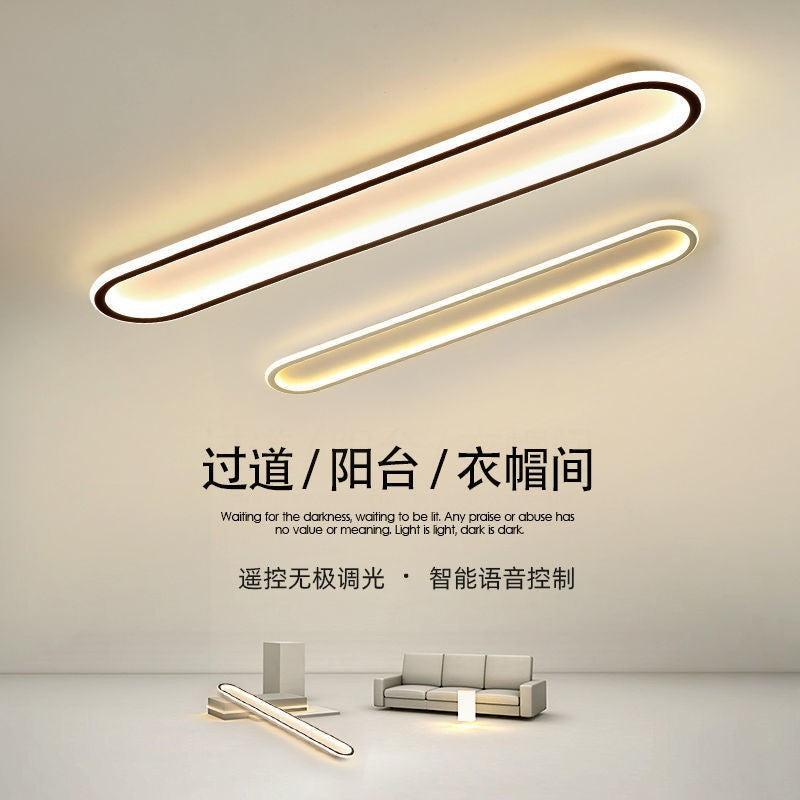 Led linear corridor aisle light - modern minimalist nordic style - ceiling mounted for stairways, balconies, entryways, and closets