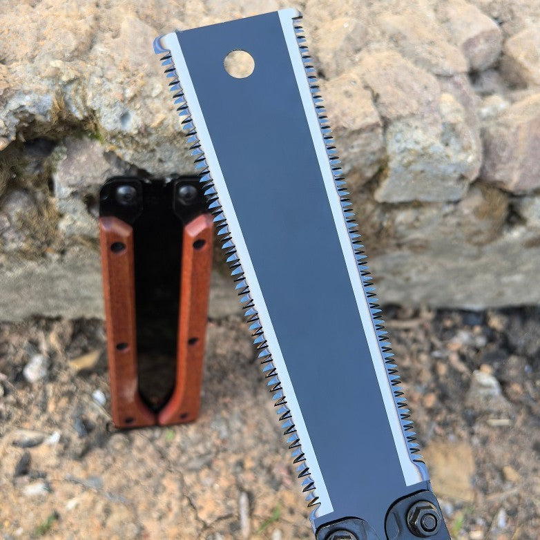 Blu-ray quenched sk5 steel dense tooth double-sided folding saw woodworking special hand saw household handheld woodworking saw