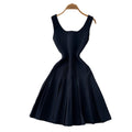 French chic sleeveless a-line knit dress - women's summer korean style high waist slimming elegant work dress