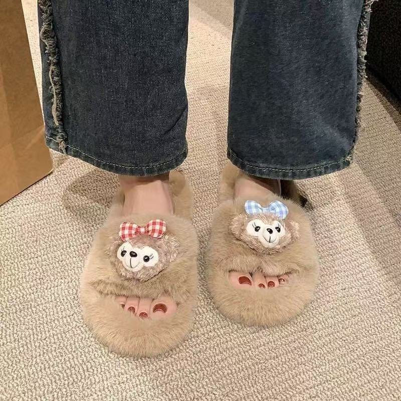 New autumn/winter 2025 indoor cute cartoon slippers - autumn/winter home anti-slip comfortable fuzzy slippers
