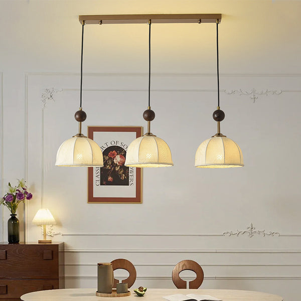 French medieval master bedroom bedside chandelier retro wabi wind solid wood fabric bar counter room cloakroom chandelier