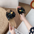 Women's sandals & slippers - 2021 summer new arrivals: fairycore style, bow accent, outdoor wear, vacation beach, flat one-strap slides