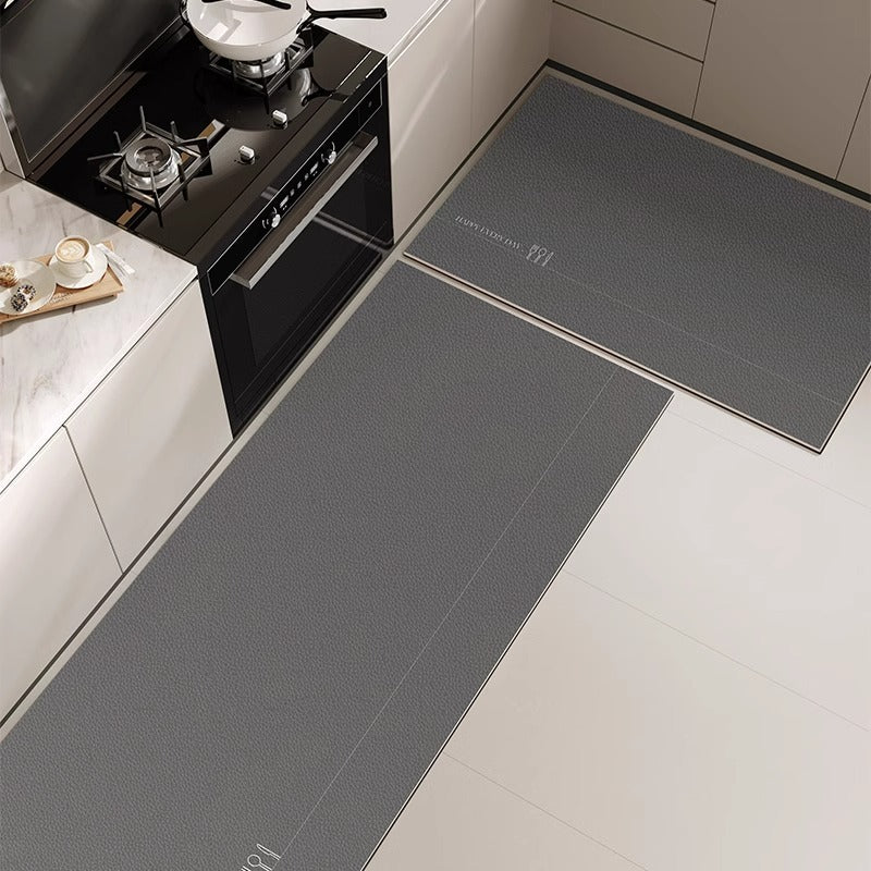 Leather kitchen floor mat non-slip oil-proof wipeable no-wash carpet pvcwaterproof mat whole floor for home stain-resistant mat