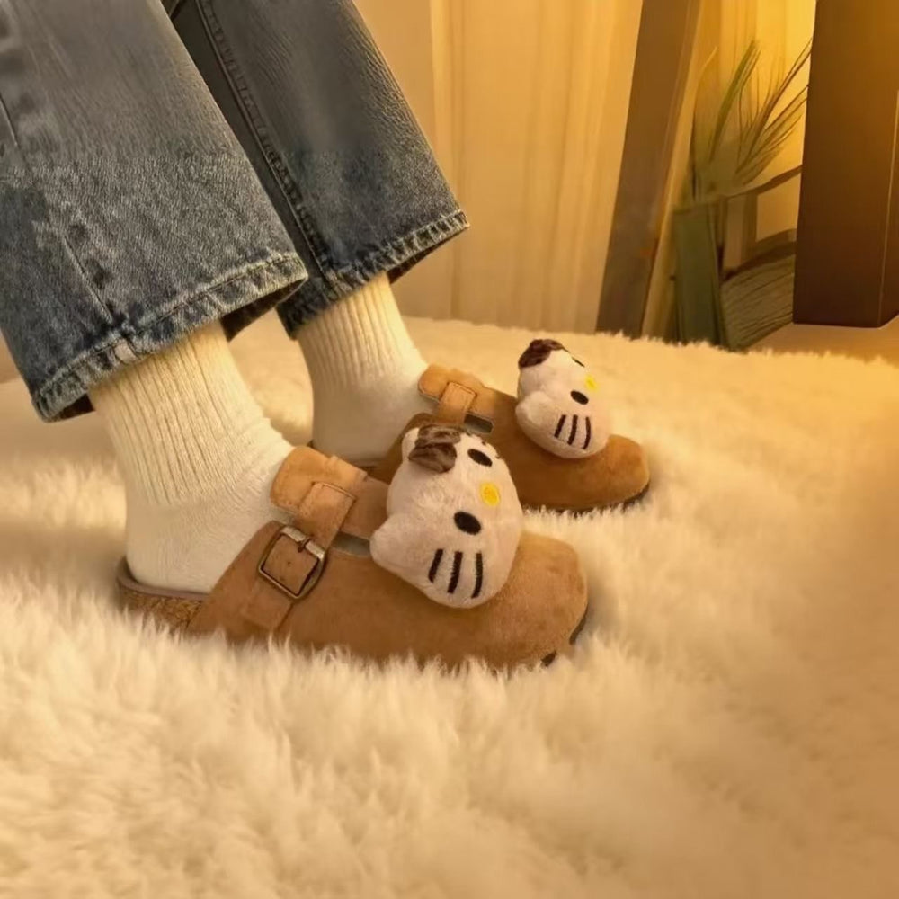 2025 spring/autumn new trendy cute cartoon closed-toe slippers - outdoor/indoor soft sole birkenstock style