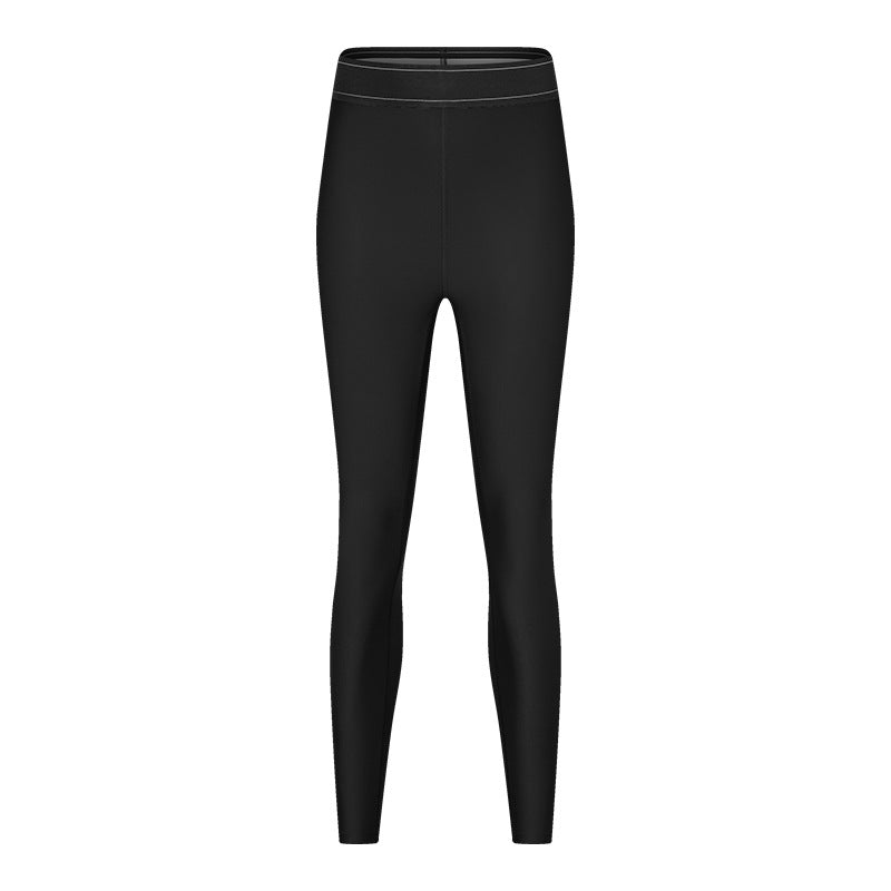 High waist hip lifting fitness yoga pants shishi dian clothing co., ltd. women's nude contrast color yoga clothes suit