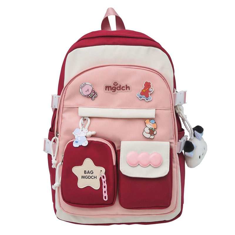 School bag for female primary school students Large capacity cute backpack Japanese junior high school students Fashion casual school bag