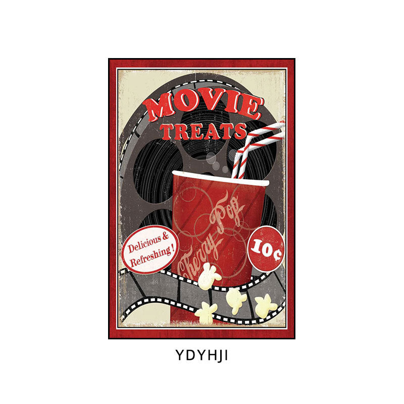 Private theater decorative painting retro American home cinema music dining bar box hanging painting cafe wall painting