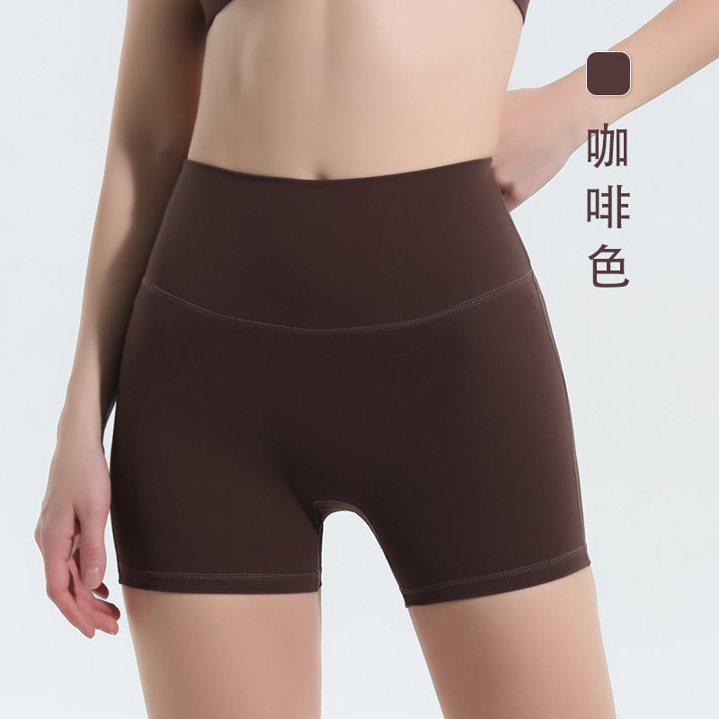 Naked feeling tummy control sexy peach butt fitness pants outdoor cycling running three-quarter pants fitness shorts yoga shorts for women