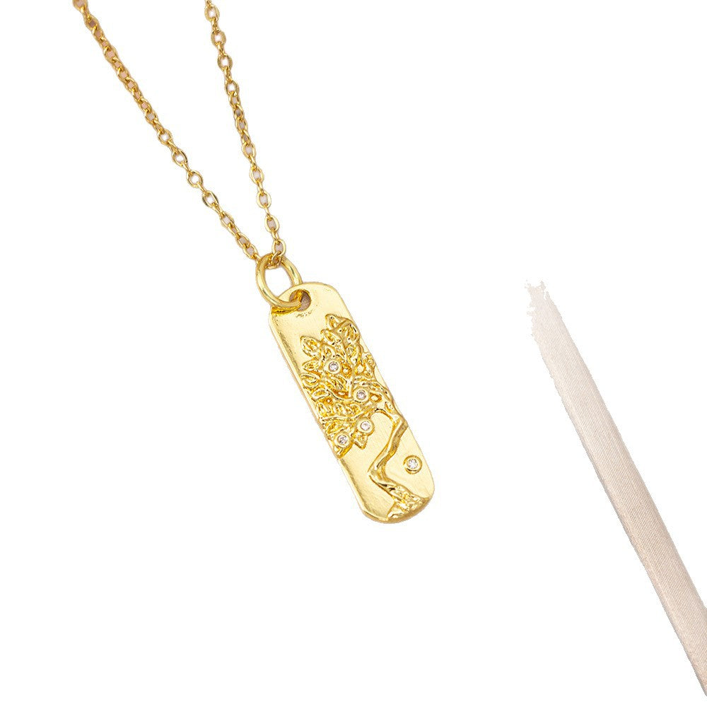 [titanium steel] fashion popular exquisite and versatile lucky tree necklace for women, niche high-end fashion clavicle chain jewelry
