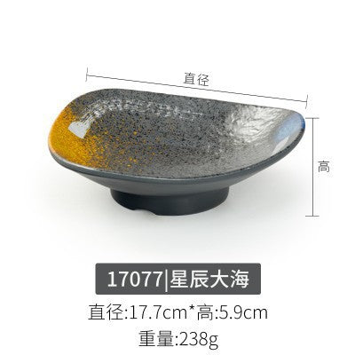 Melamine plate japanese plastic barbecue plate imitation porcelain round flat plate barbecue plate restaurant hot pot tableware dish plate commercial