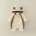 Baby onesie winter outfit - casual & stylish outdoor wear - color block design - cotton-padded for boys & girls