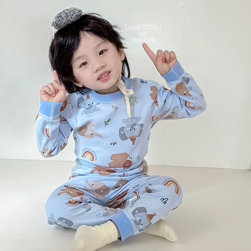 Kids' fall/winter thermal underwear set - warm base layer for boys and girls, perfect for home wear (sizes for toddlers to big kids)