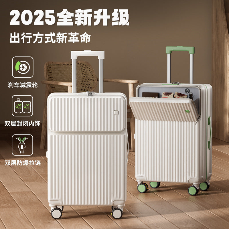 Front open suitcase female 2025 new strong and durable thickened suitcase 26-inch password password box male