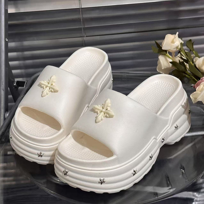 Thick sole rivet slippers for women summer outwearthick sole shit feeling 2026new arrivalsummerpopular sandals wholesale