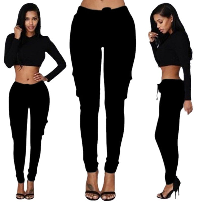 2025wish european and american women's multi-pocket drawstring casual pants 8509#