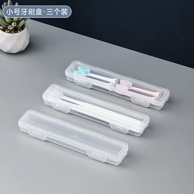 Multifunctional small storage box with lid Transparent plastic storage Toothbrush box Travel toothpaste Electric toothbrush storage box