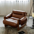 Lazy sofa single living room italian retrocasual designer accessible luxury solid wood jersey sofa chair lounge chair