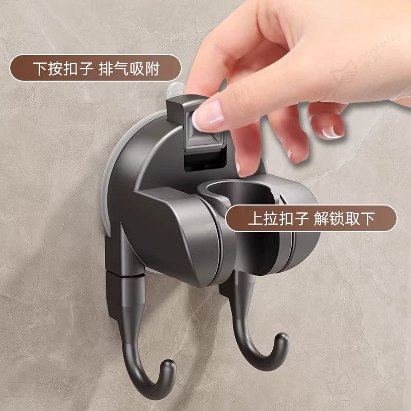 Bathroom strong suction cup shower bracket fixed handy gadgetfor home bathroom wall-mounted punch-free shower head bottom seat