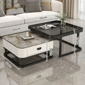 Black frame, white cabinet, 60cm glossy vic gray + 70cm black glass