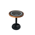 Hotel negotiation table retro dining table with wireless charging bluetooth audio all solid wood desktop small round table desk