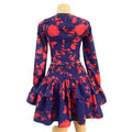 New printed long-sleeve top and fitted mini skirt two-piece set