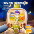 Kids' water play table with electric dinosaur and cute cat water shooter – fun and educational toy for boys and girls
