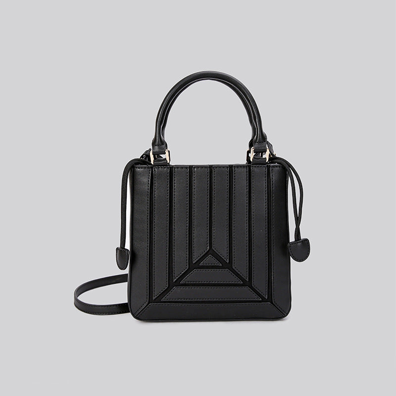 Cross-border splicing rainbow-colored commuter shoulder messenger bag niche design striped versatile large-capacity portable tote bag