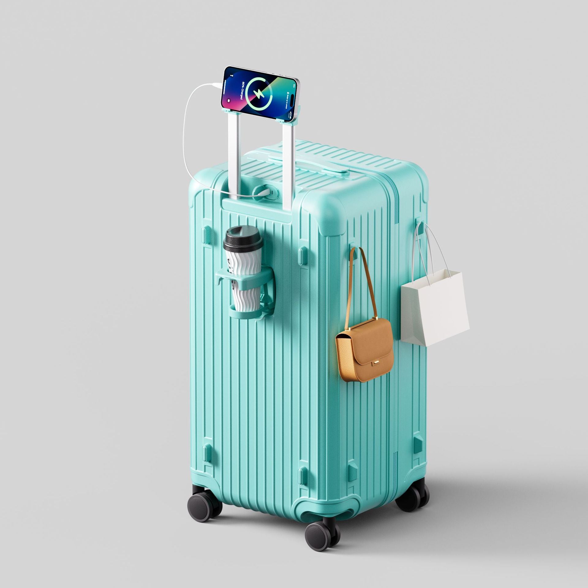 Large capacity 37-point trolley case 30-inch suitcase Thickened suitcase Anti-drop explosion-proof password box Wrapped leather box