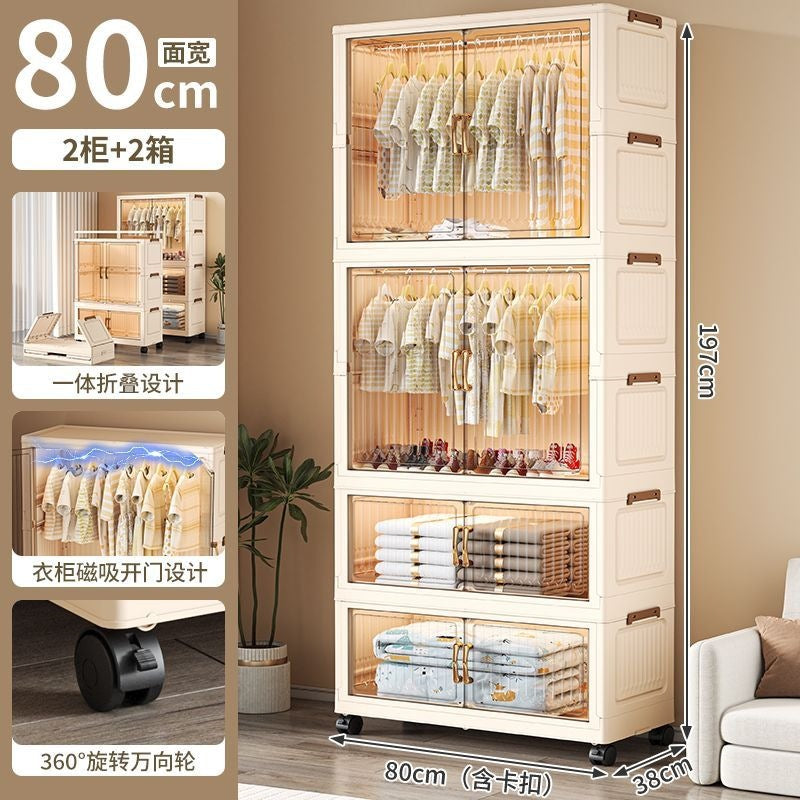 Installation-free kids wardrobe foldable storage cabinet baby simple wardrobe clothes storage cabinet kids small wardrobe