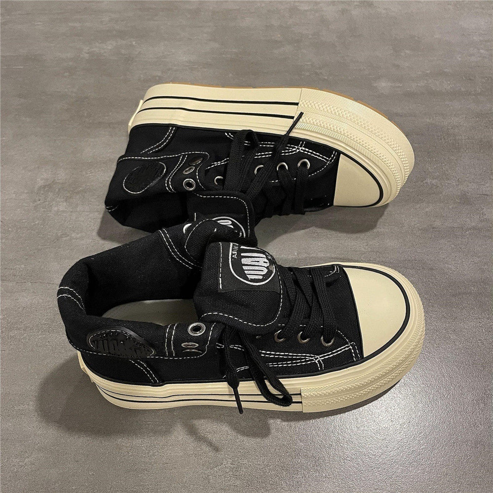 Campus thick sole canvas shoes for women 2026springnew arrival high-top shoes cool girl easiest for match sneakers for women ins trendy