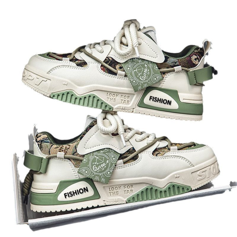 Trendy men's winter casual sneakers: unique, original design, versatile style for middle school students, height-boosting platform sneakers