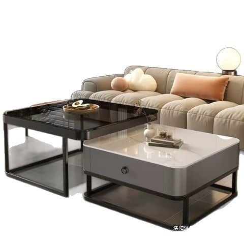 Rock slab coffee table living room for homenew arrivalaccessible luxury marble table foldablenormcore coffee table small apartment