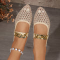 summer new arrival: plus-size women's casual comfortable hollow-out pocket pointed-toe breathable flat sandals for export