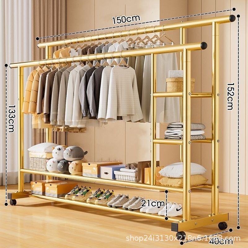 Simple clothes drying rack floor-standing clothes rack dormitory bedroom coat rack indoor balcony thickened rack for home