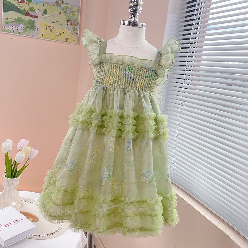 Girls' summer dress - butterfly fairy tutu dress for little girls - mesh princess dress