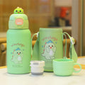 Cartoon 316 stainless steel insulated tumbler with straw, cup sleeve, portable single cup, double lid water bottle - wholesale gift option