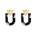 Fashion cross-border asymmetrical cut out earrings elegant cold style gray smudged fashiontrendysense of design earrings for women