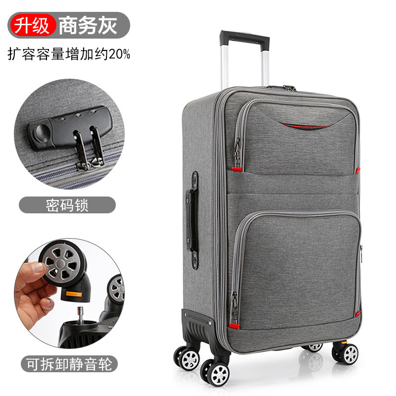 Processing custom large-capacity suitcase men's trolley case Oxford cloth universal wheel password suitcase children's leather luggage