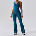European and american quick-dry compression yoga outfit - dance, workout, and fitness - butt-lifting, tummy-control, bootcut one-piece yoga suit 8117