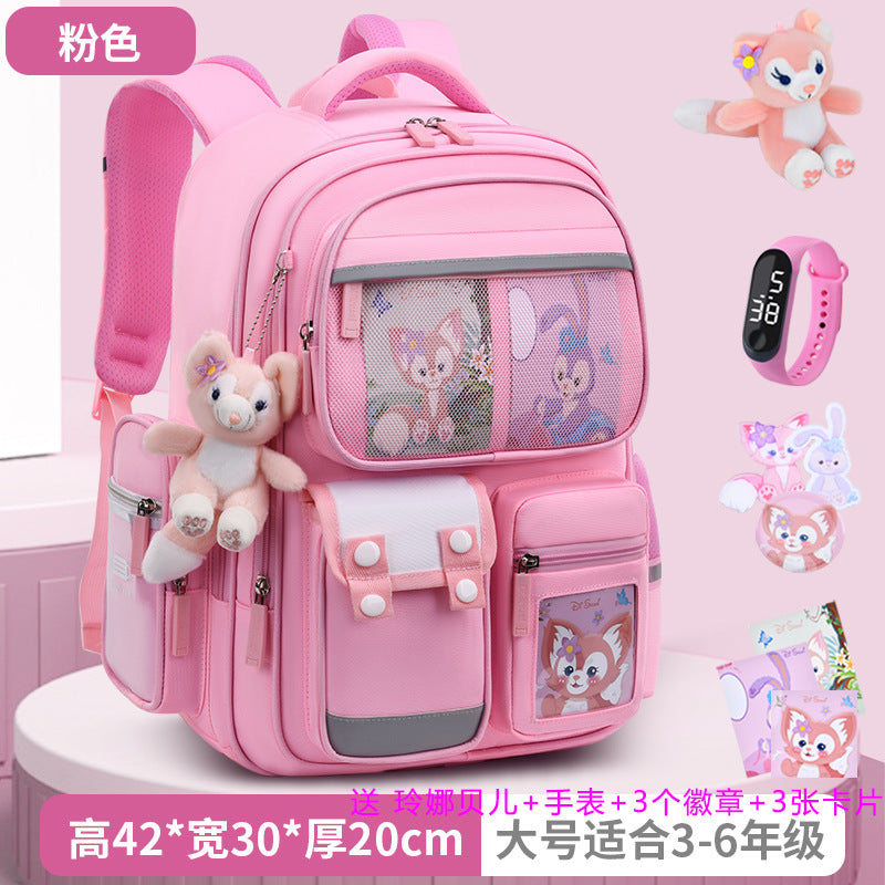 2026 new school backpack for girls, grades 1-6: lightweight, ergonomic, and spine-protecting backpack for elementary school students