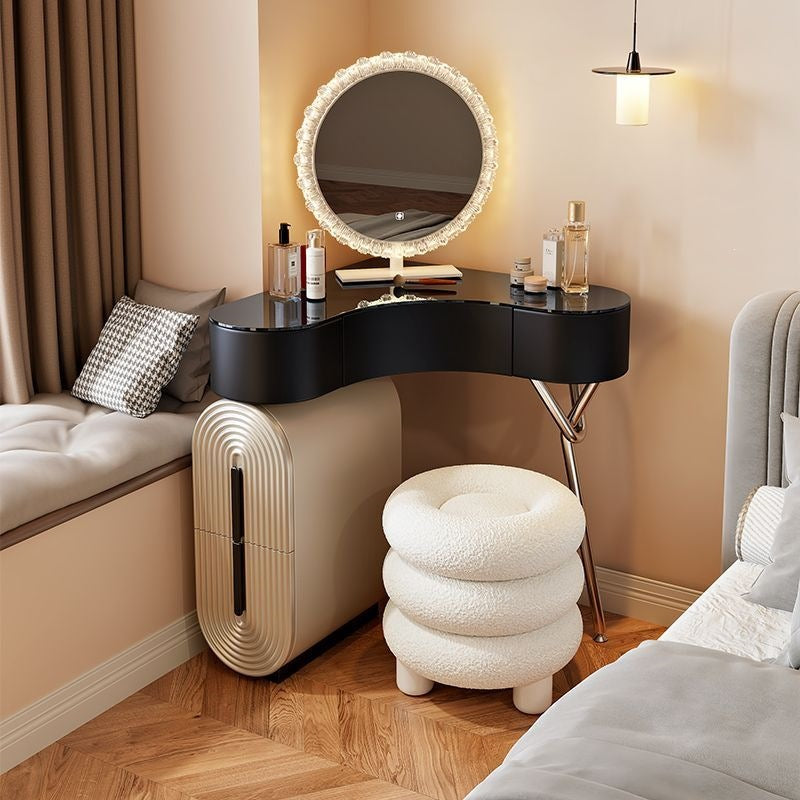 Yisilunnuo medieval style corner dressing table and chest of drawers all-in-one corner small apartment triangular classy makeup table