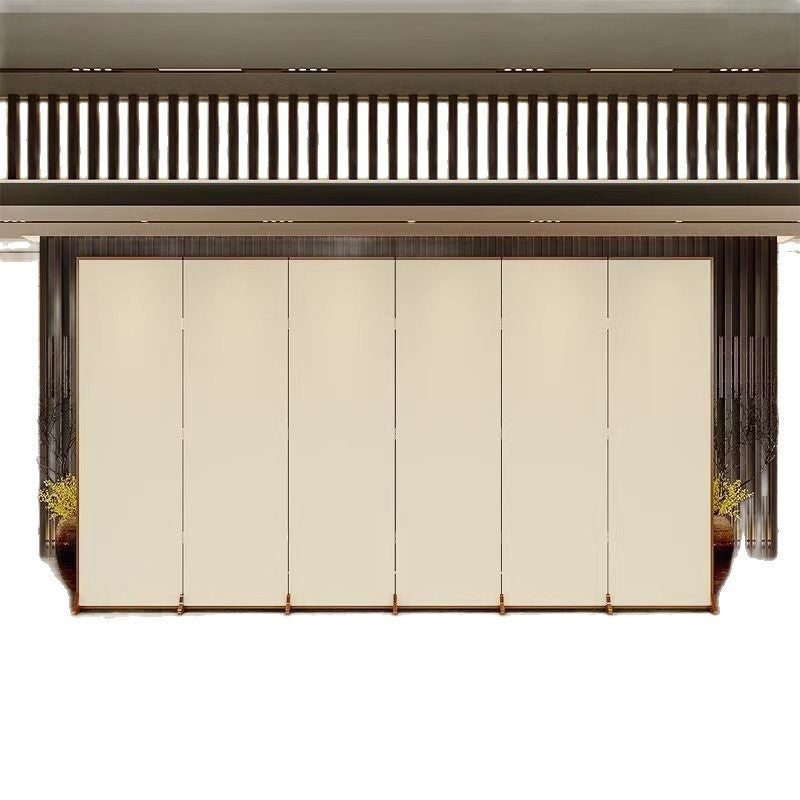 Used folding screen partition - premium living room accent, mobile office divider, simple live stream backdrop, creamy style